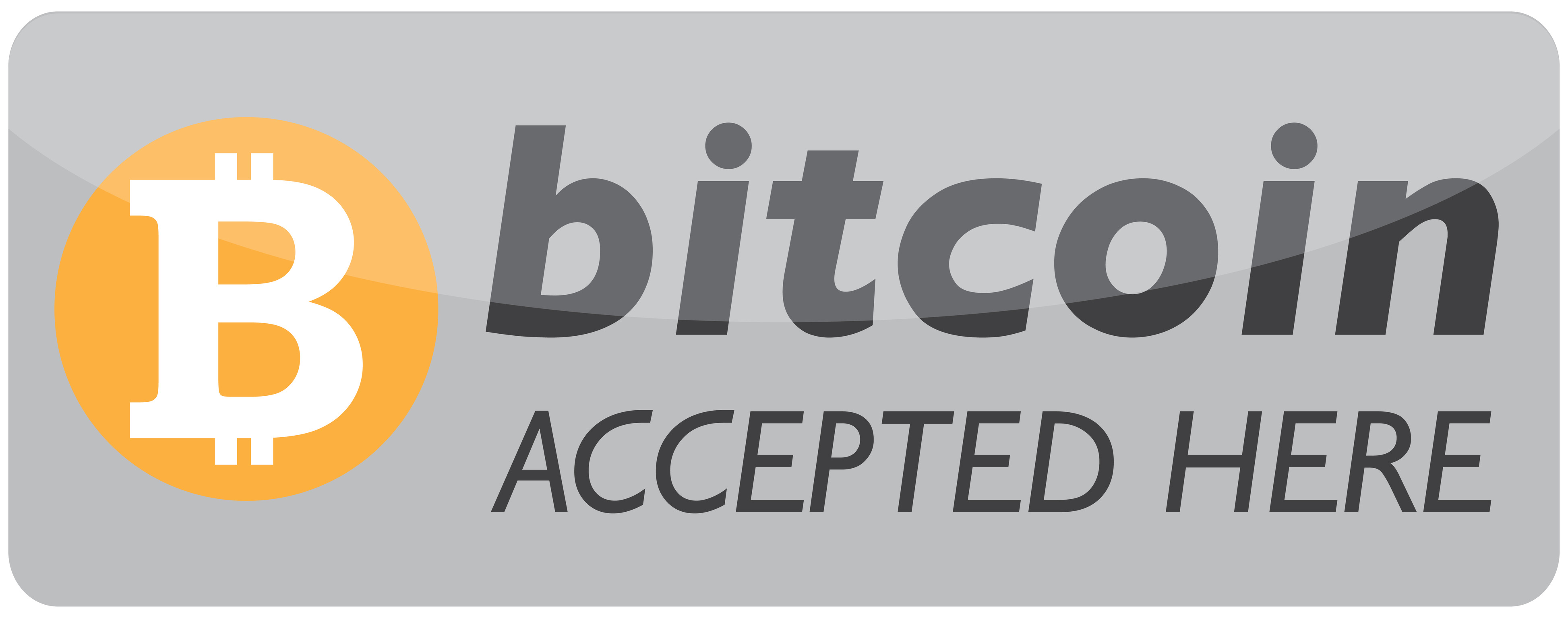 Vector of a sign for web of bitcoin accepted here