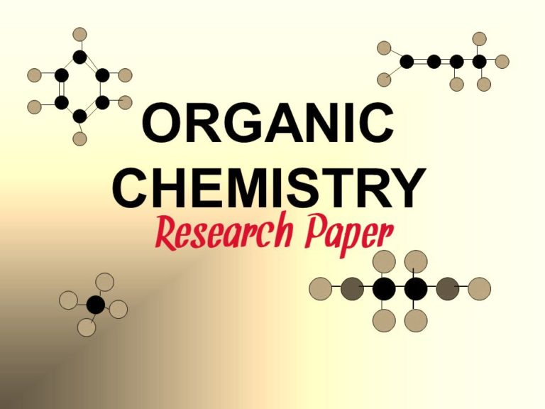 research paper on organic chemistry